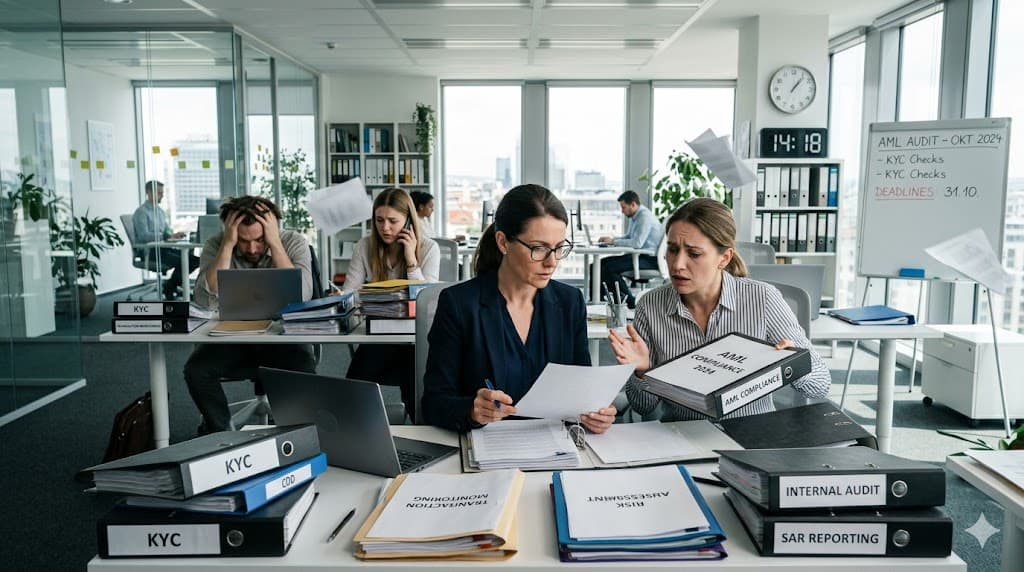 kontrola FIU u povinné osoby — realitní makléř připravuje dokumentaci