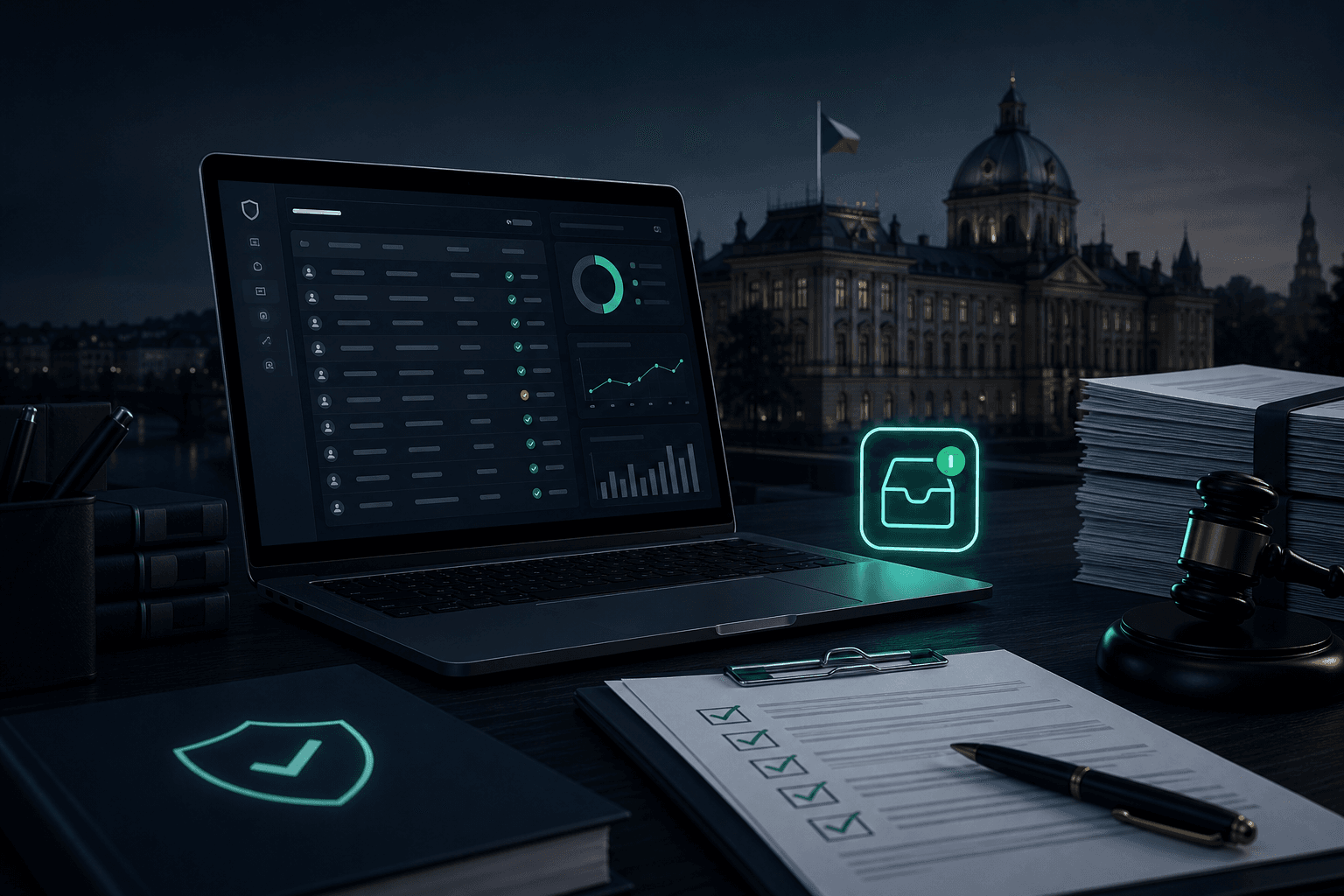 Notice of commencement of an FAU inspection delivered to the data box of an obliged entity