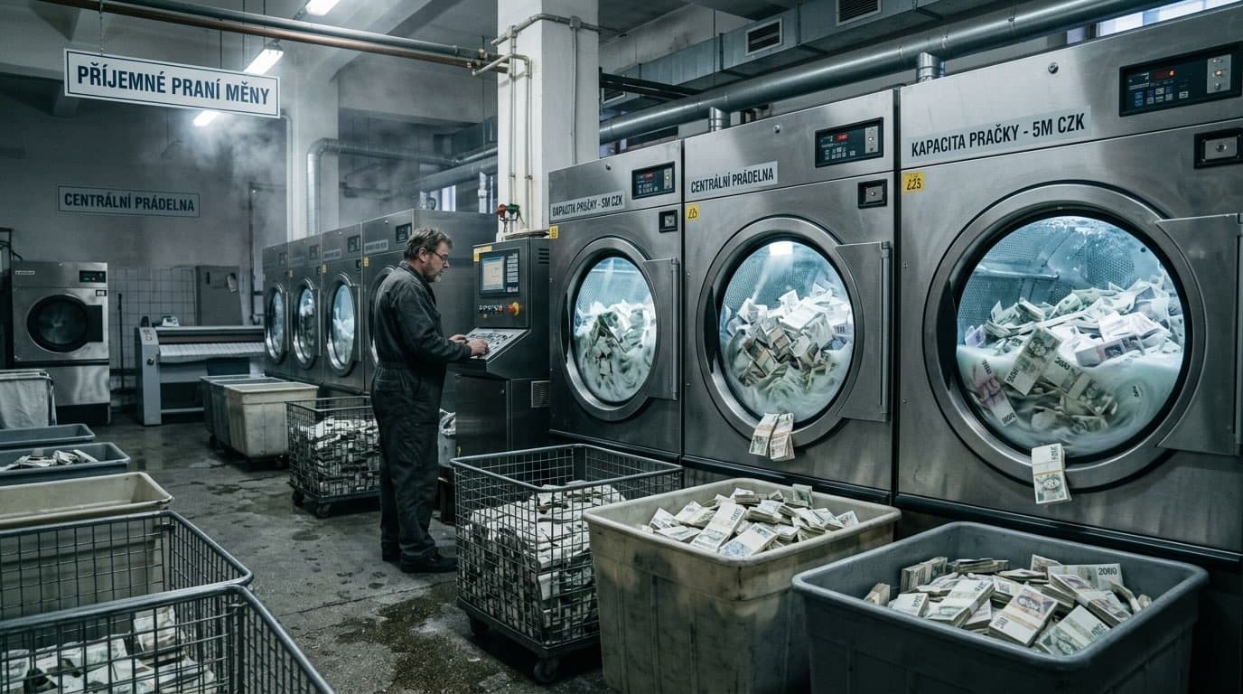 Laundromat as symbol of money laundering — illustration for ČSOB AML fine